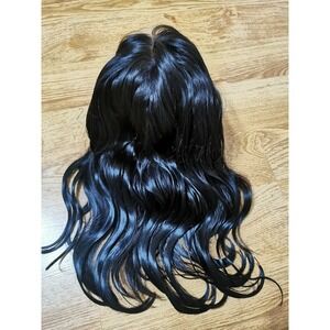 High Quality Wave Hair Lace Closure Human Hair wig 16" Natural Black
